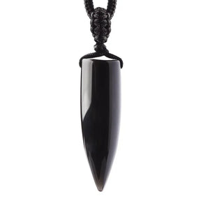 Collier Talisman Homme - 46 à 60cm / Noir (obsidienne)