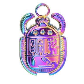 Pendentif Scarabée Egypte - 20x13mm / Bleu